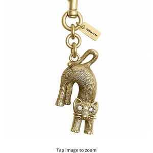 Coach Gold Cat Keychain